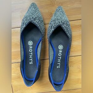 Rothy’s Slate Metallic pointed toe flat size 6.5